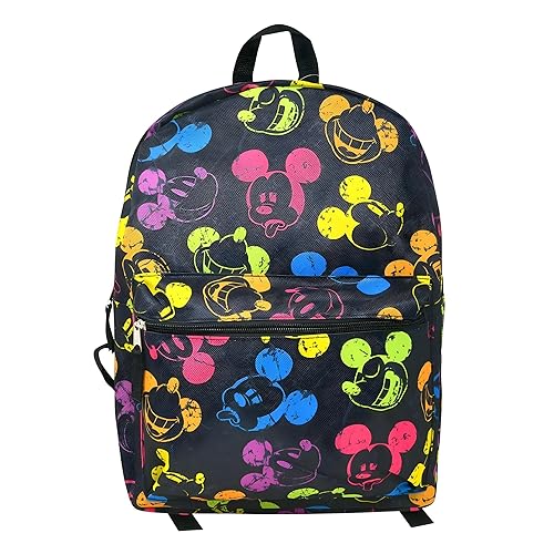 Mickey Mouse Disney Neon Heads 16 Inch Kids Backpack