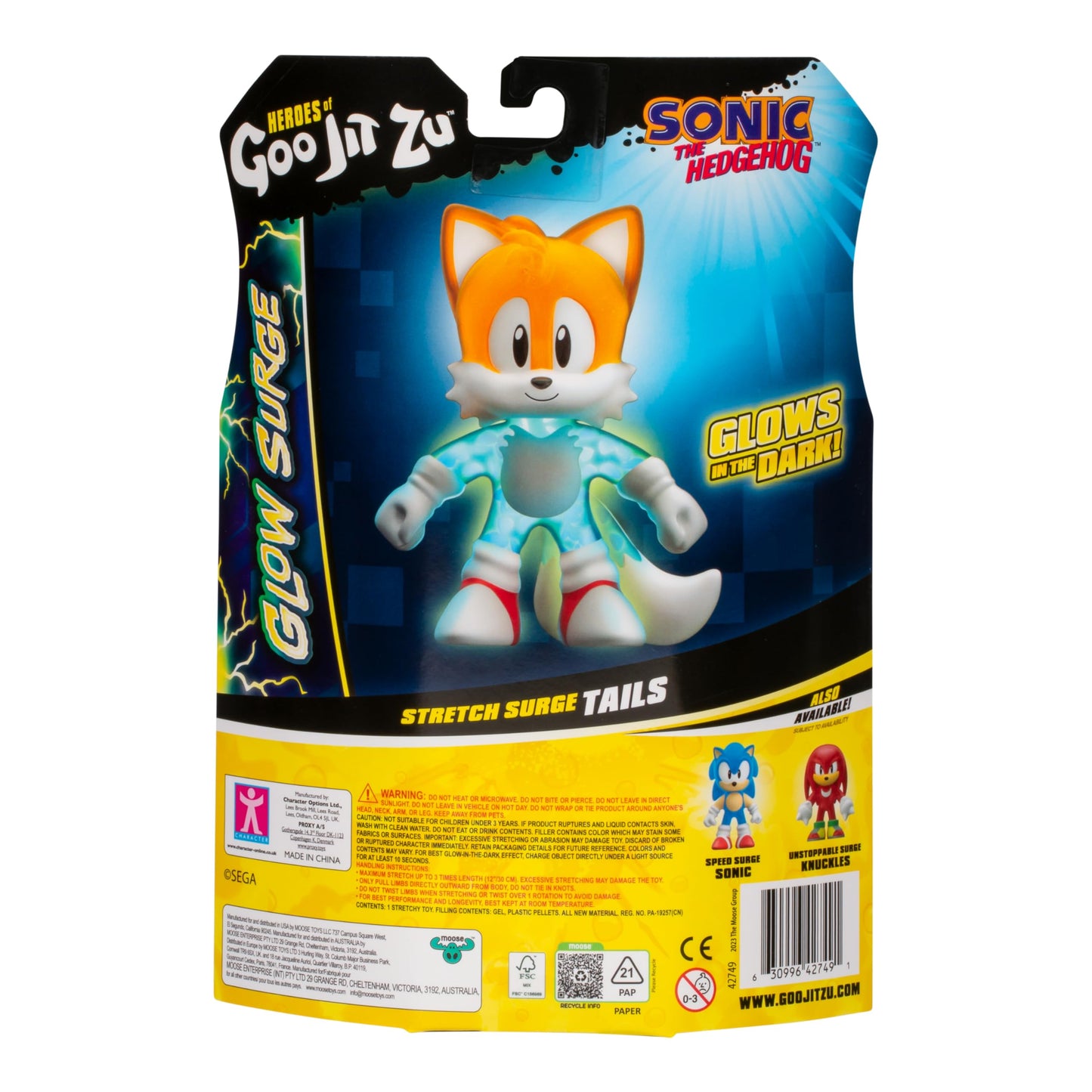 Heroes of Goo Jit Zu Stretch Surge Tails – Glow-in-The-Dark Powered Up Figure, Scrunchy Stretchy Sensory Toy Stretches 3X Size