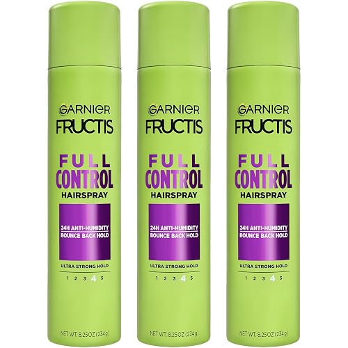 Garnier Fructis Style Full Control Anti-Humidity Hairspray, 8.25 Oz, 3 Count (Packaging May Vary)