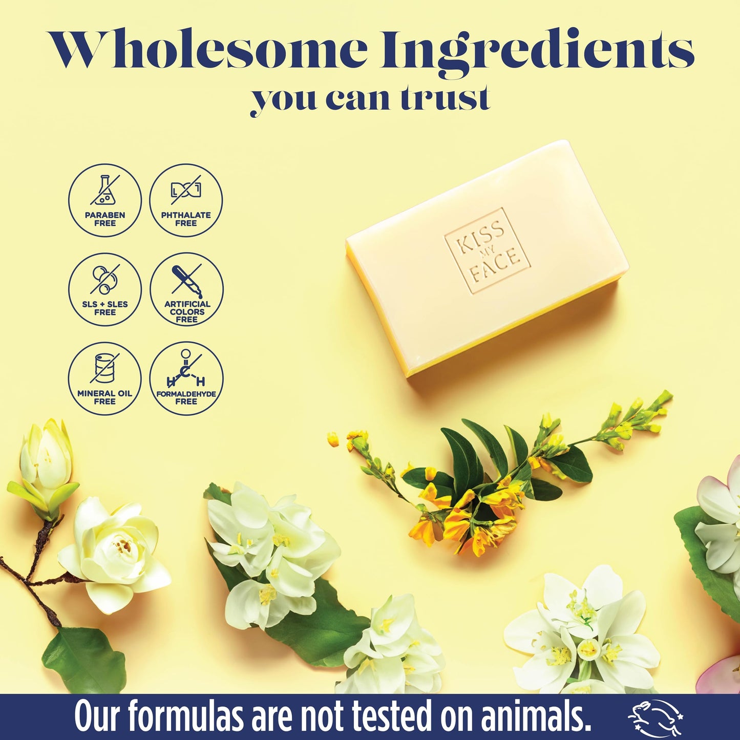 Kiss My Face De-Stress Bar Soap - Neroli + Gardenia - Vegan Soap Bar with Hemp Seed Oil - Cruelty Free and Palm Oil Free Bath Soap (Neroli + Gardenia