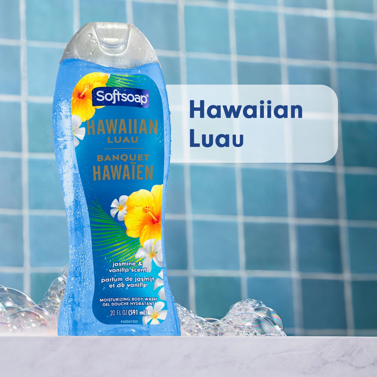 Softsoap Hawaiian Luau Moisturizing Body Wash, pH Balanced, Jasmine and Vanilla Scent, 20 fl oz