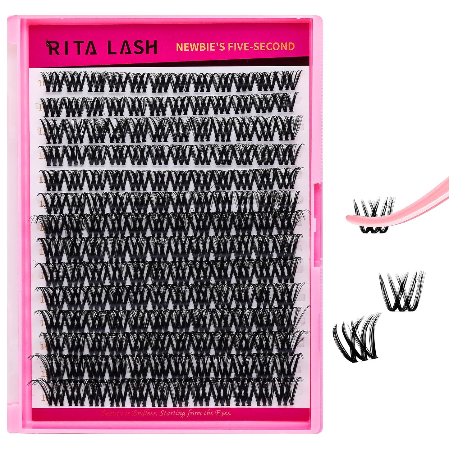 RITALASH Cluster Lashes DIY Lash Clusters Eyelash Extensions Wispy Lash Extension False Eyelashes Thin Invisible Lash Band Individual Lashes Beauty and Personal Care RITALASH Default Title