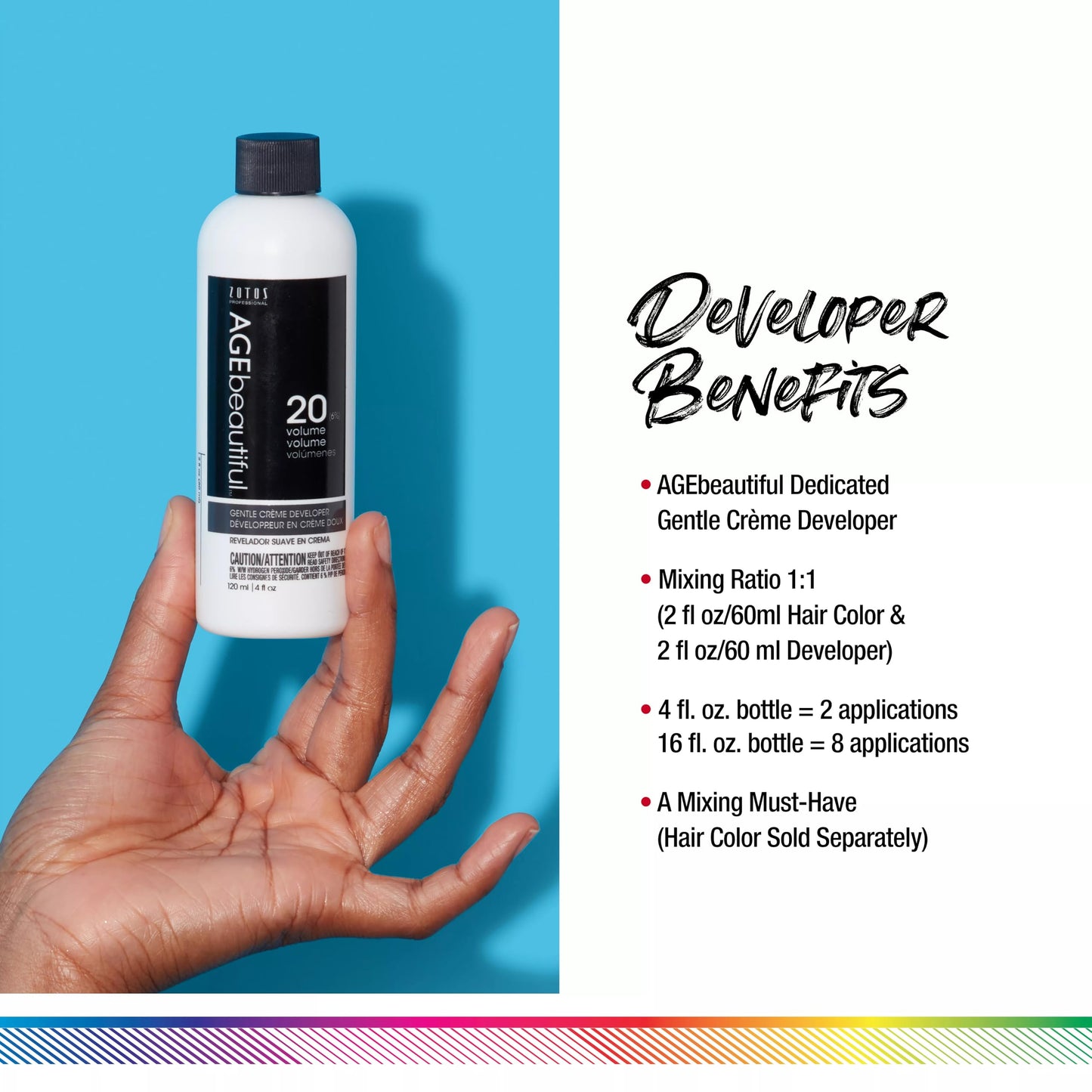 AGE beautiful 20 Volume Hair Developer, Cream Developer for Permanent Hair Color, Toners & Lighteners, Salon Professional Gentle Formula Beauty and Personal Care AGE beautiful