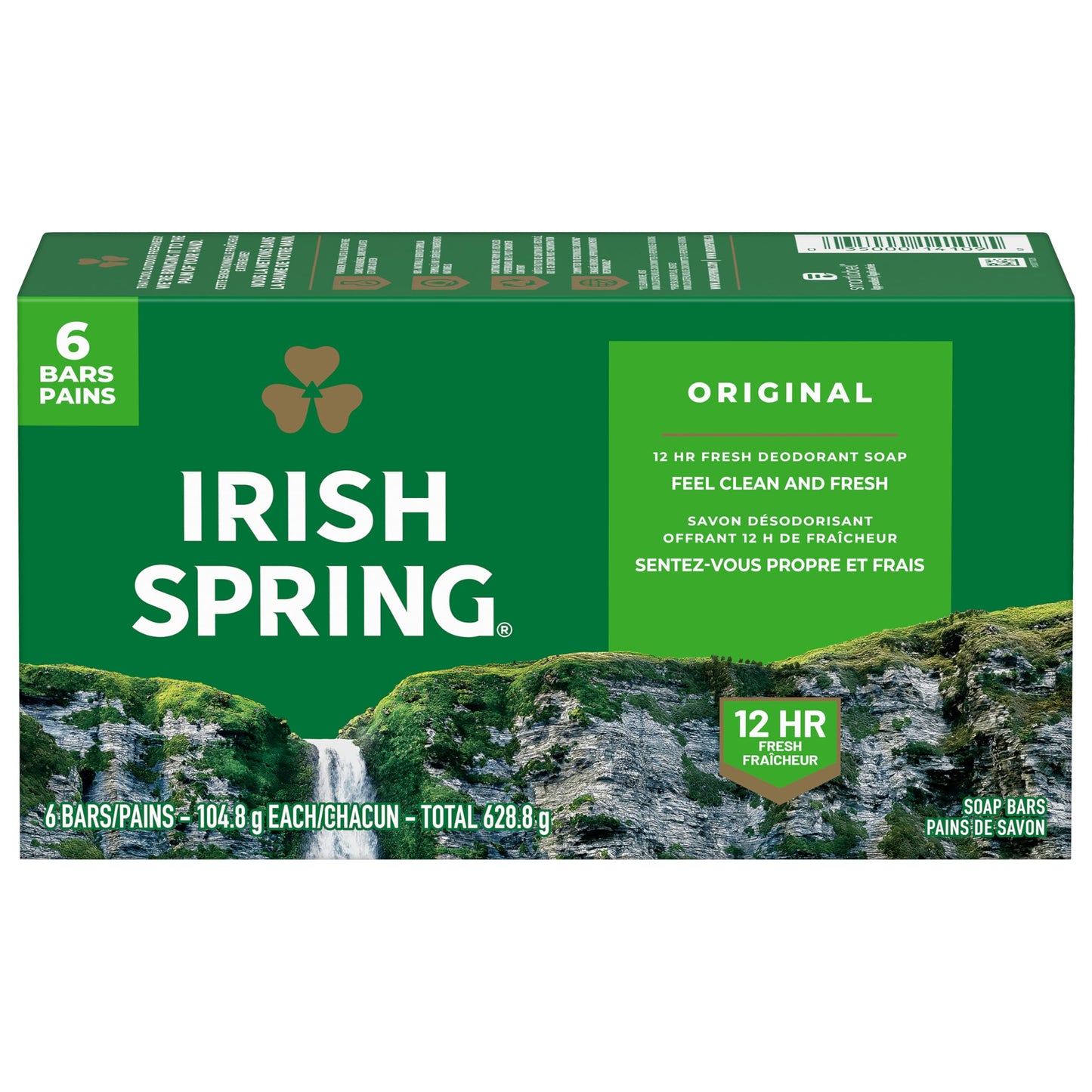 Irish Spring Deodorant Soap Original 3.75 oz (6 Pack)