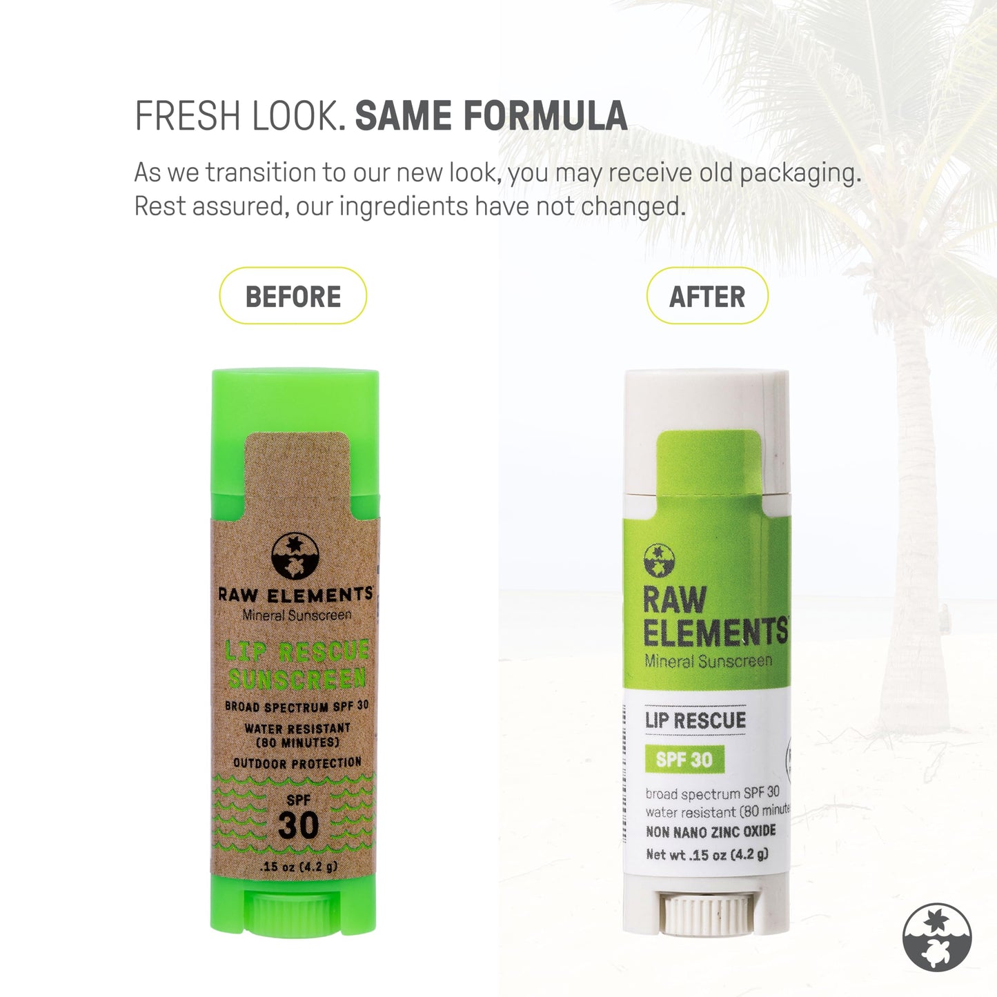 Raw Elements Organic Outdoor Sunscreen Lip Balm Rescue - SPF 30, UVA-UVB Protection, Reef-Safe, Non-Nano Zinc, Water Resistant, 0.15 oz (Pack of 1) Beauty and Personal Care Raw Elements