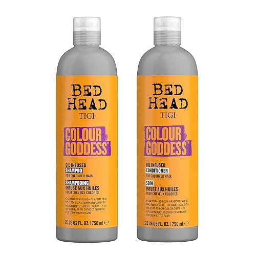 TIGI Bed Head Moisturizing Shampoo and Conditioner Set for dyed hair, Colour Goddess with Sweet Almond & Coconut Oils, 25.36 fl oz, 2 Pack
