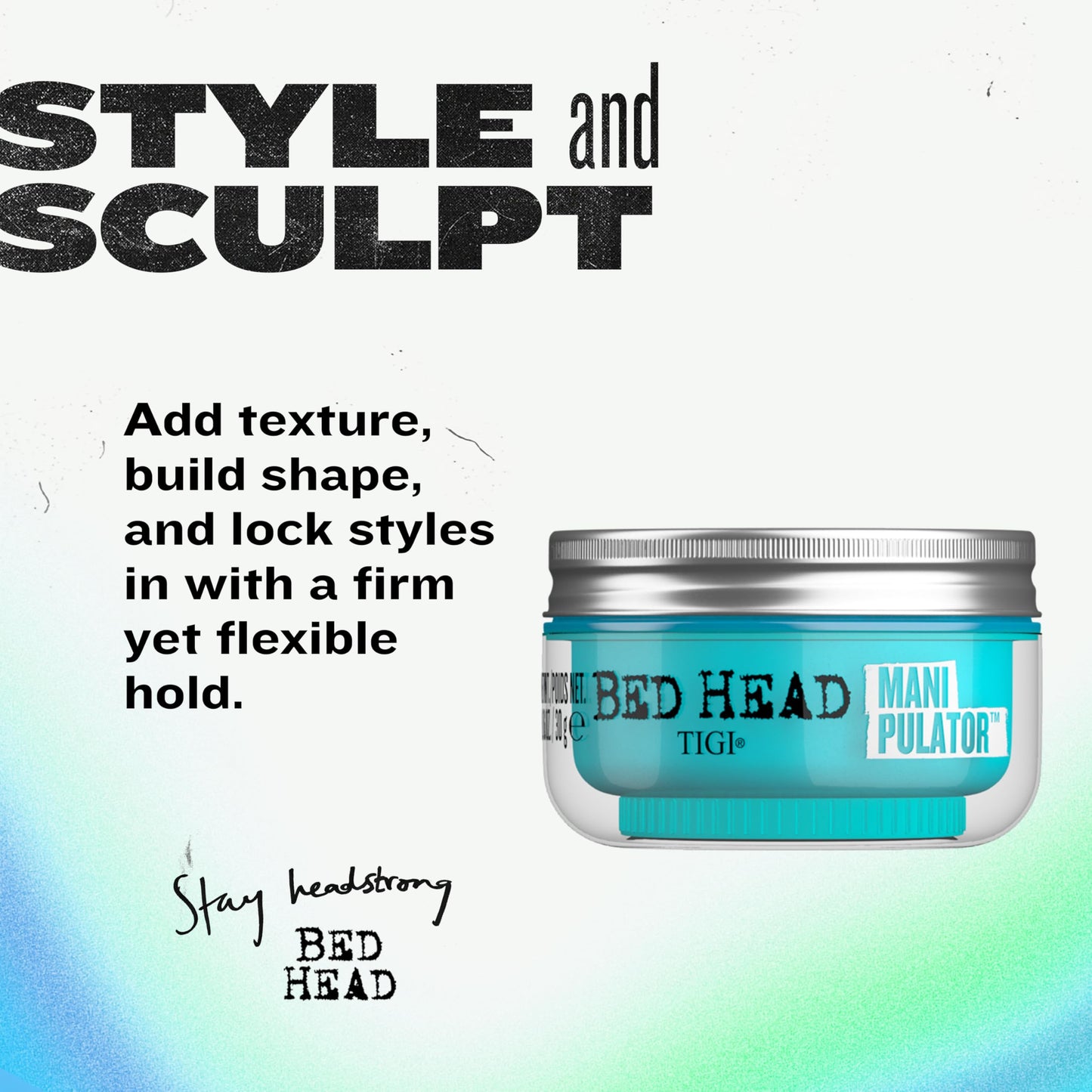 Bed Head by TIGI Manipulator Texturizing Putty, Firm Hold Styling Putty for Short to Medium Hair, Travel Size, 1.06 oz