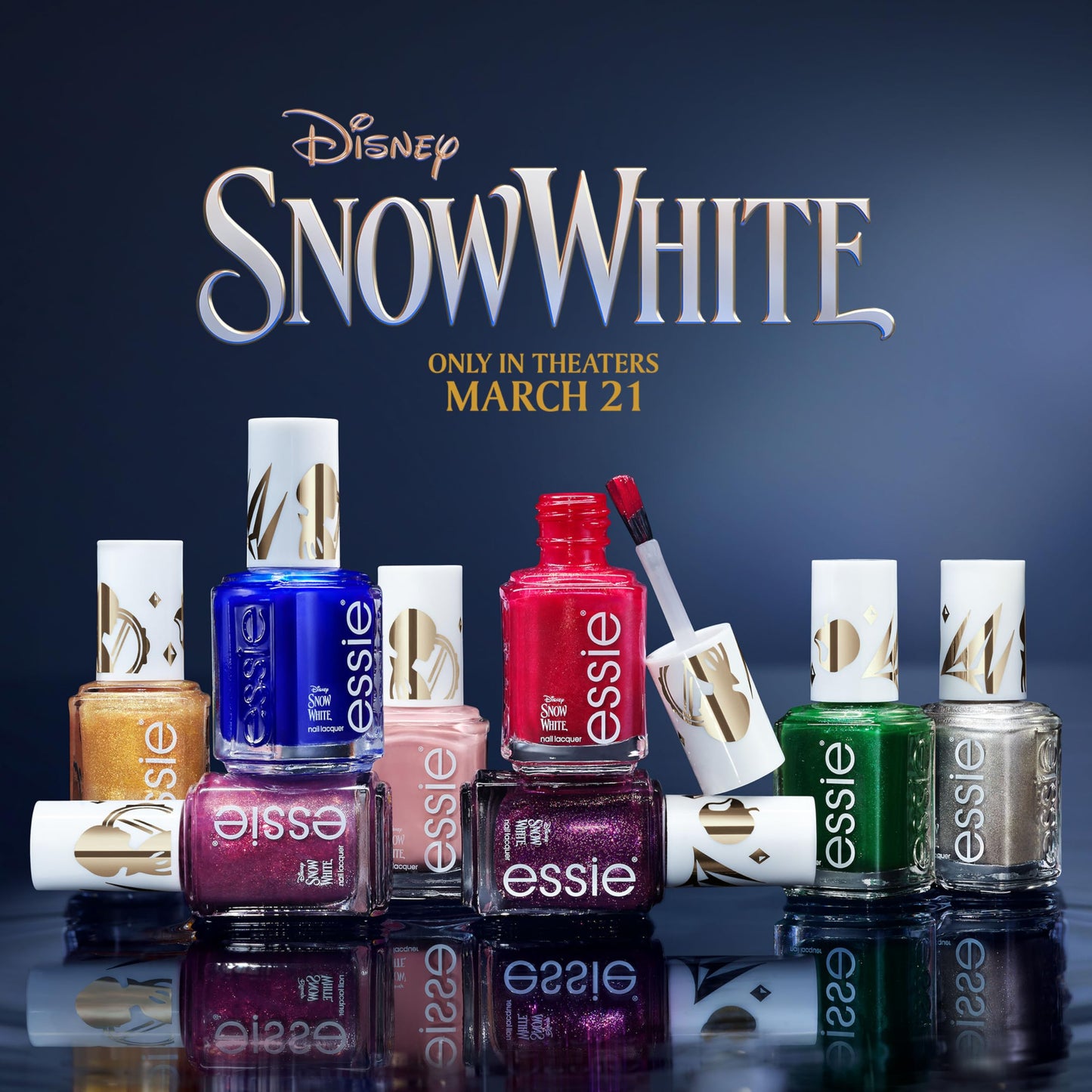 essie salon-quality nail polish, Disney's Snow White, gray, reclaim the mirror, 0.46 fl oz Beauty & Personal Care essie
