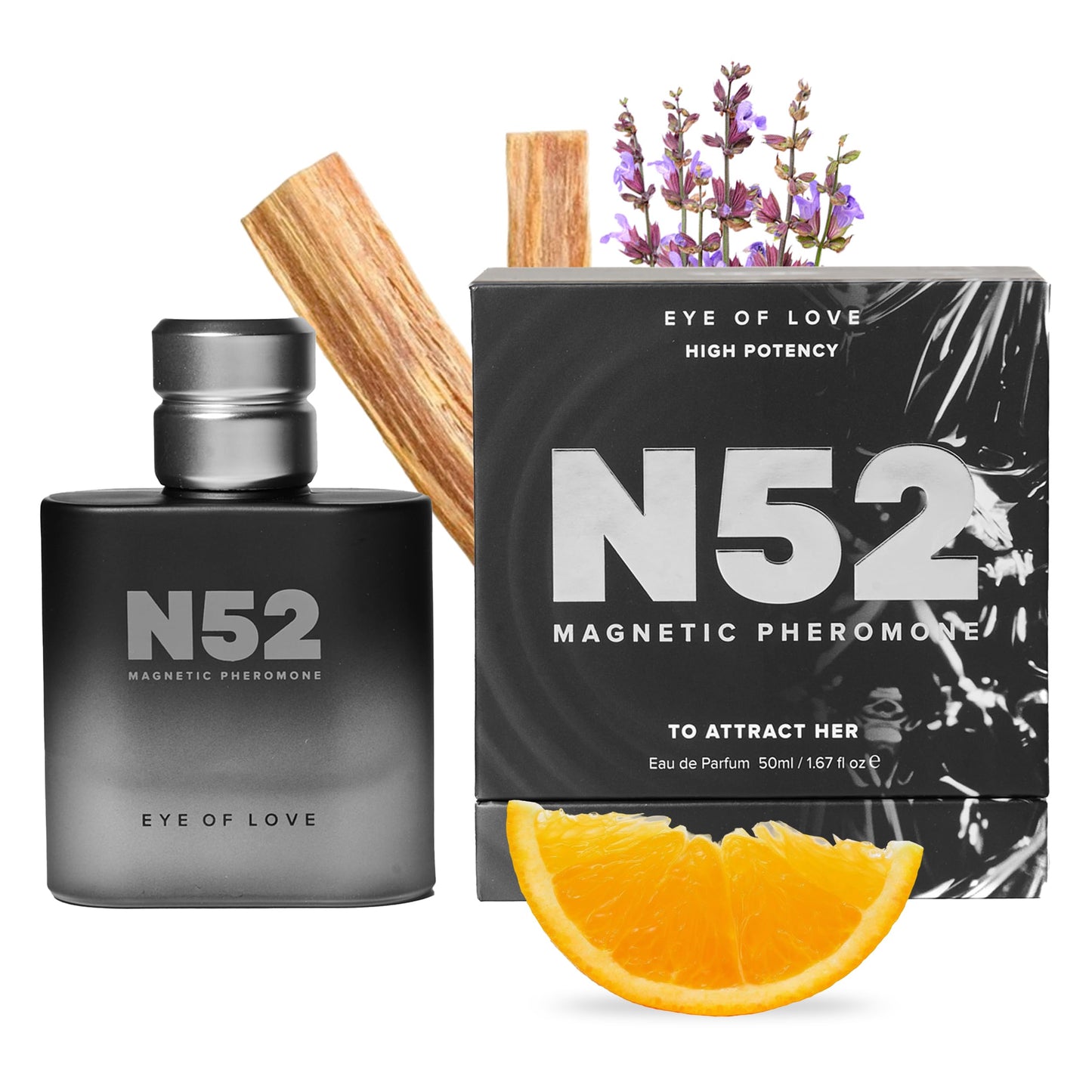 Eye of Love N52 Magnetic Pheromone Cologne for Men - Citrus Lavender Scent with Amber & Cedarwood - High Concentration Parfum Fragrances Beauty & Personal Care EOL EYE OF LOVE
