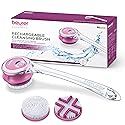 Beurer FC55 Electric Body Scrubber for Exfoliating and Massage, Waterproof for Showering, Cordless and Rechargeable, Spinning Skin Cleansing Brush
