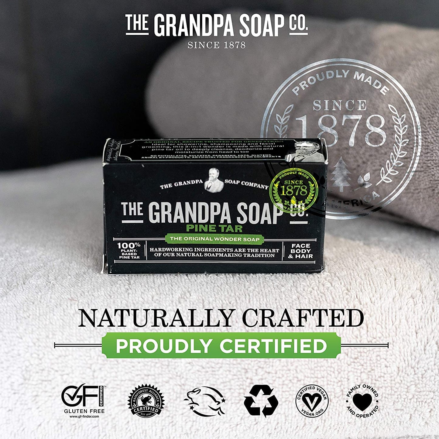 Grandpa's Pine Tar Soap 4.25 Ounce (Pack of 2) Beauty & Personal Care Grandpa's