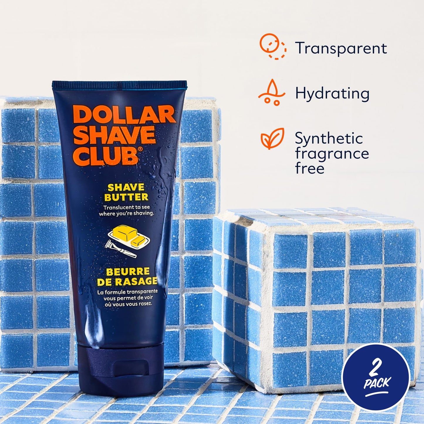 Dollar Shave Club | Shave Butter 2-Pack | For Sensitive Skin, A Translucent Shaving Cream & Gel Alternative, Designed For A Gentle Glide, Helps