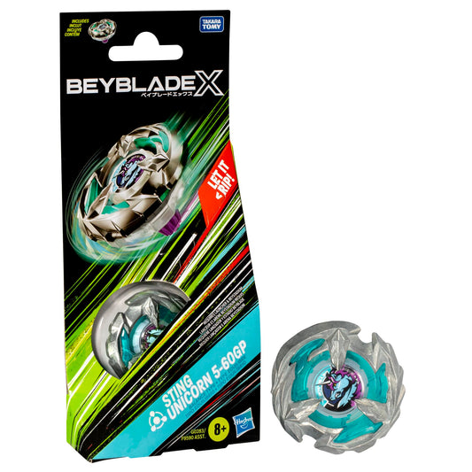 Beyblade X Sting Unicorn 5-60GP Booster Pack Set with Balance Type Right-Spinning Top; Battling Top Toys for 8 Year Old Boys and Girls