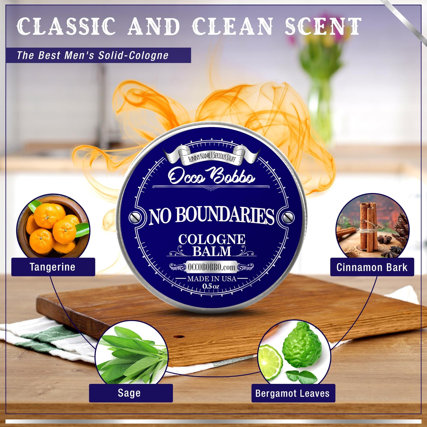 Handy Hound Occo Bobbo No Boundaries Solid Cologne - Classic and Clean Scent that Combines Woody-Fresh Musk Cedar and Citrus Notes - Made In The USA