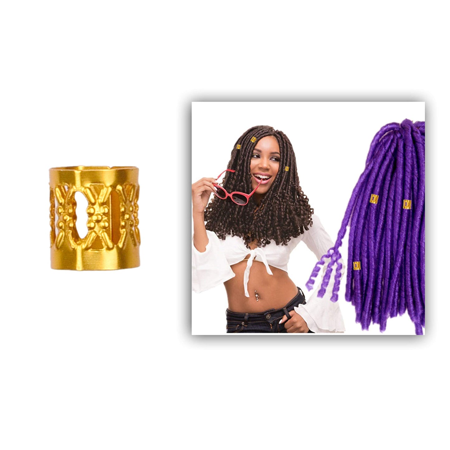 hair braid cuff gold and silver 200pcs - Kare & Kind 200x Aluminum Hair Cuffs