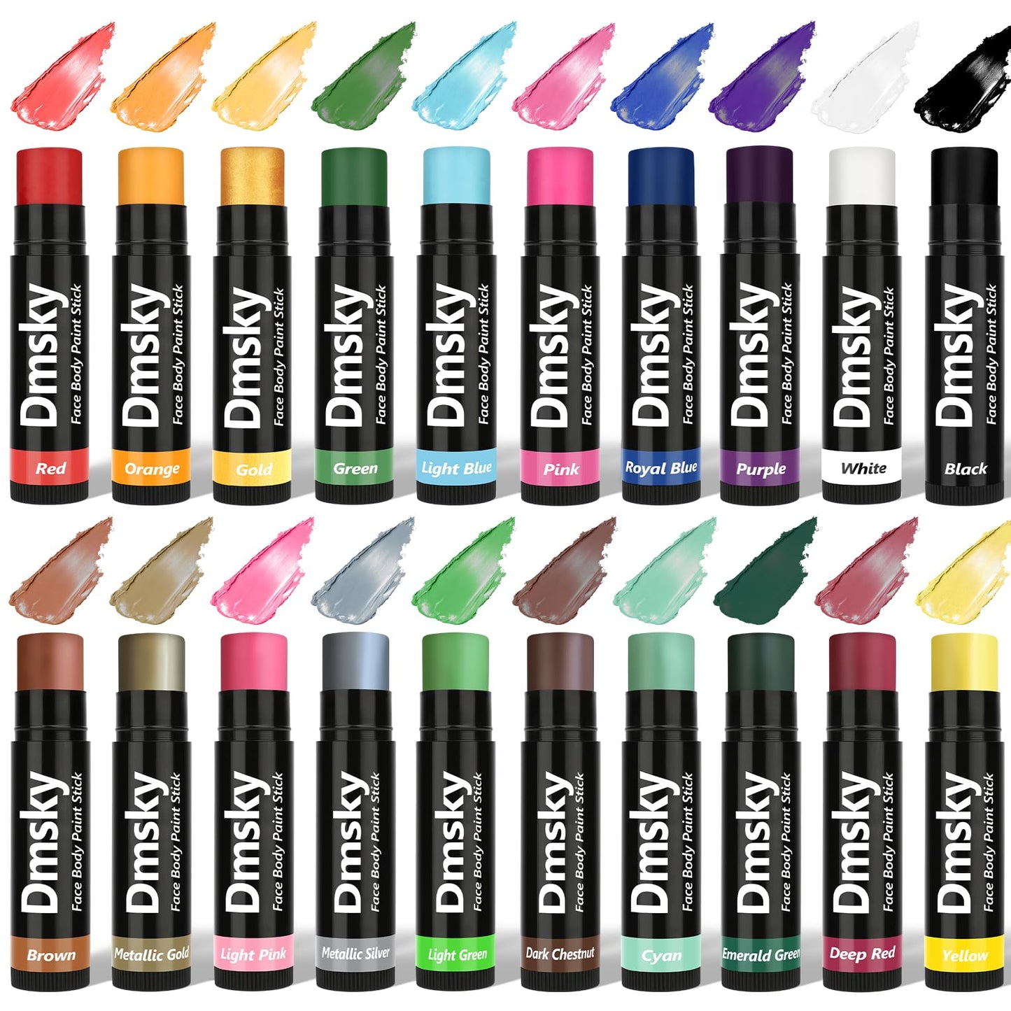 Dmsky 20 Packs Eye Black Sports Stick for Football, Baseball, Softball-Anti-Glare Face Body Paint Stick Kit,Water-Proof Eye Sports Paint Sticks,20