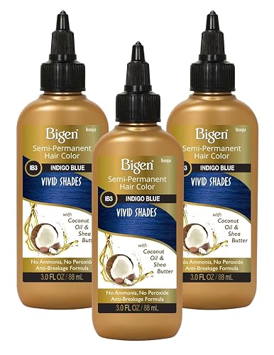 Bigen Semi-Permanent Haircolor #Ib3 Indigo Blue 3 Ounce (88ml) (3 Pack)