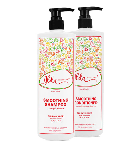 Alda Beauty Care Smoothing Shampoo & Conditioner with Keratin and Collagen for All Hair Types, SULFATE FREE 32 fl oz each Protects Color and Repair