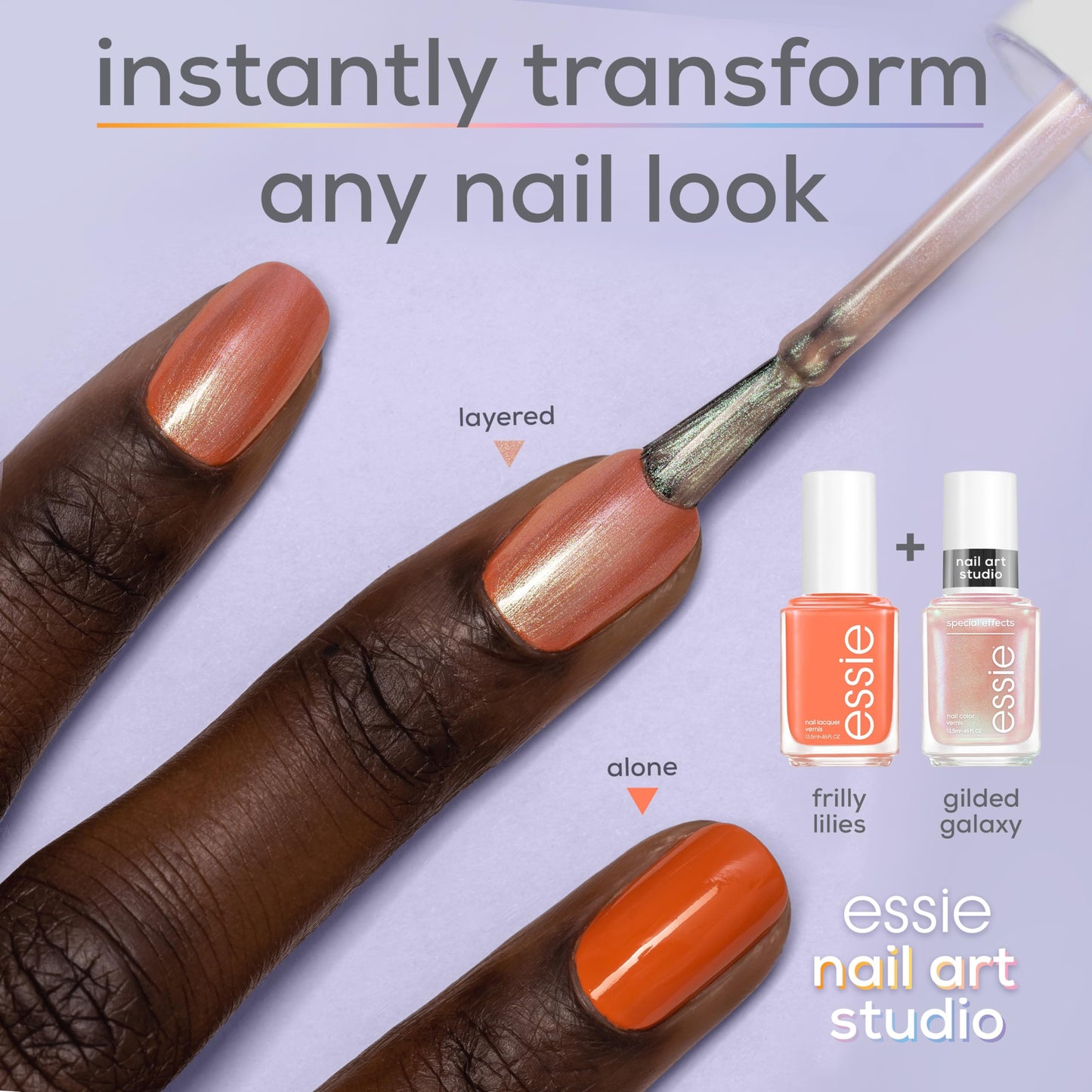 essie Nail Art Studio Special Effects Chrome Polish, Vegan, Peach Nail Polish, Gilded Galaxy, 0.46 Fl Oz Beauty & Personal Care essie