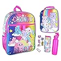 Bioworld Carebears Caring Is Magic 16" Backpack Lunch Tote Water Bottle Sticker Set 5 Pc Mega Set