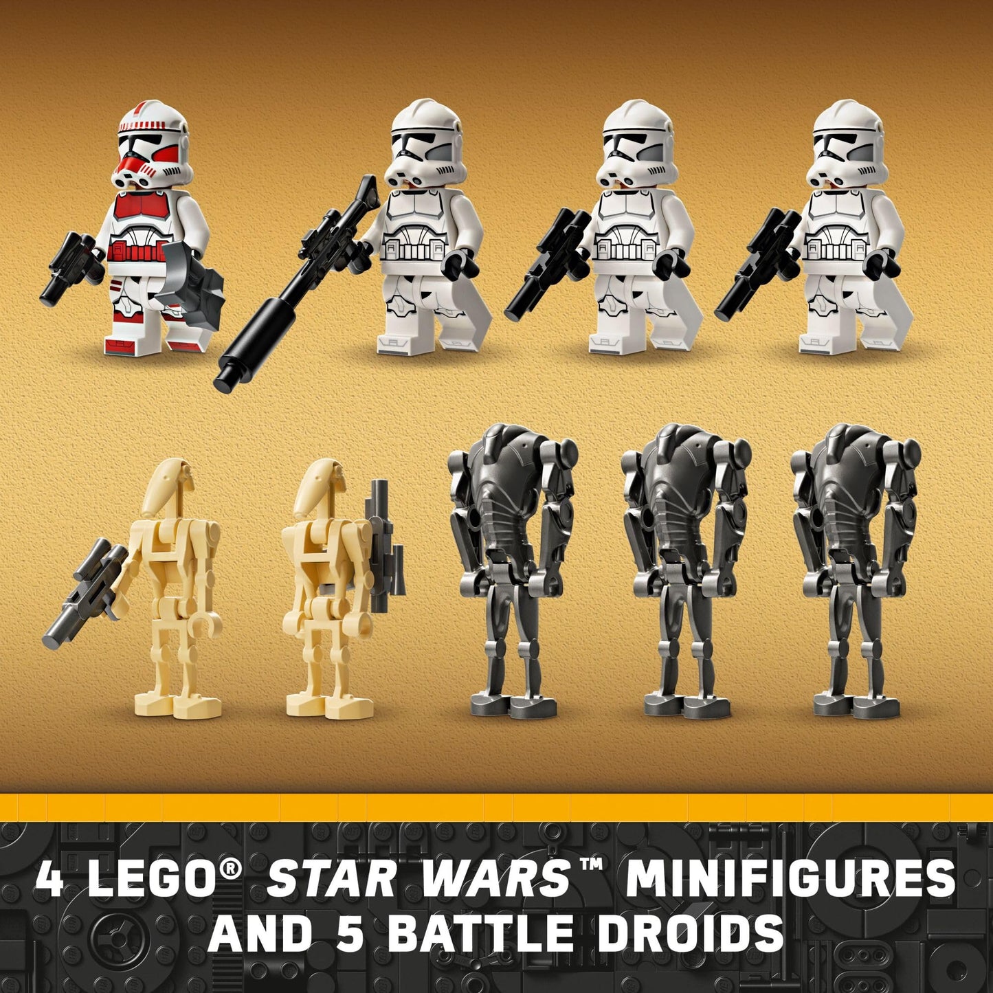 LEGO Star Wars Clone Trooper & Battle Droid Battle Pack 75372, Buildable Speeder Bike, Tri-Droid & Post, Gift for Kids Ages 7+