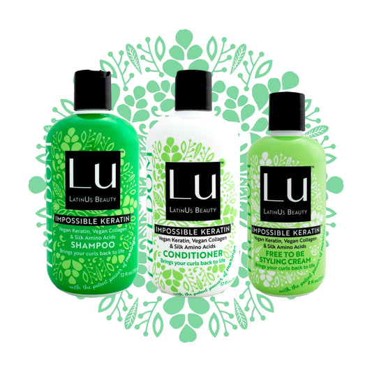Lu by LatinUs Beauty Freedom Collection | Shampoo, Conditioner & Styling Cream with Impossible Keratin™, Moringa Oil, Cruelty Free, Sulfate Free