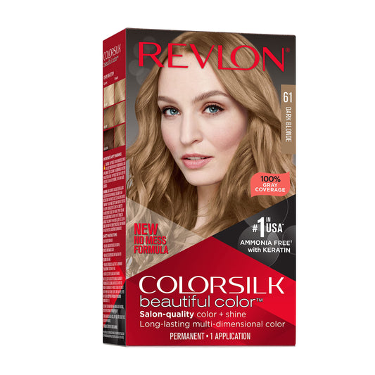 Revlon Colorsilk Beautiful Color Permanent Hair Color, Long-Lasting High-Definition Color, Shine & Silky Softness with 100% Gray Coverage, Ammonia