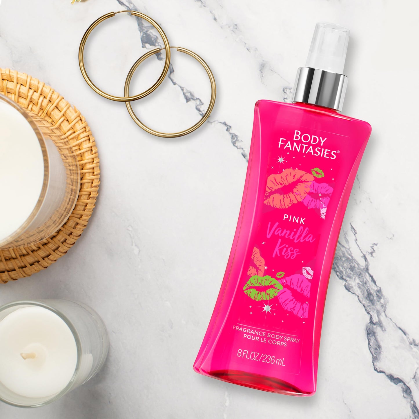 BODY FANTASIES SIGNATURE Fragrance Body Spray, Pink Vanilla Kiss Fantasy, 8 Fluid Ounce (BF44) (Pack of 2) Beauty and Personal Care Body Fantasies