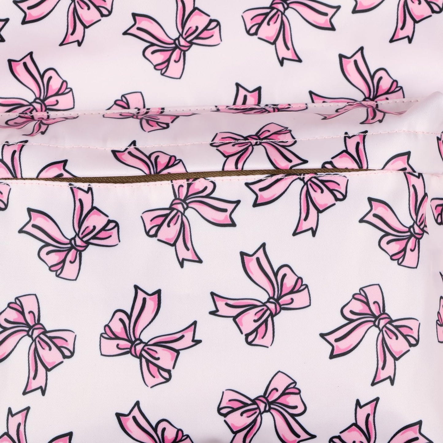 Pretty Pink Bows Coquette Ribbon Backpack Faux Leather Bottom Laptop Tech Sleeve Girls Travel 16" School Book Bag