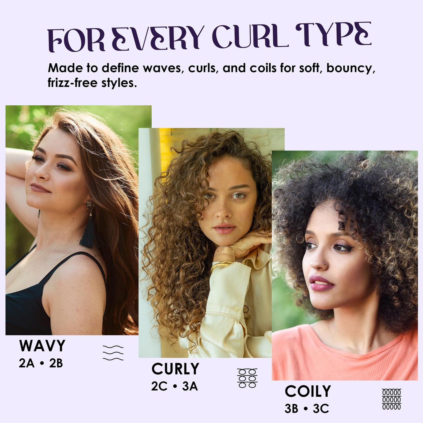 Herbishh Just Curls Weightless Hair Mousse (69g), Volumizing Mousse for Curly & Wavy Hair, Anti-Frizz Styling Foam Mousse, Flexible Hold, Hydrating
