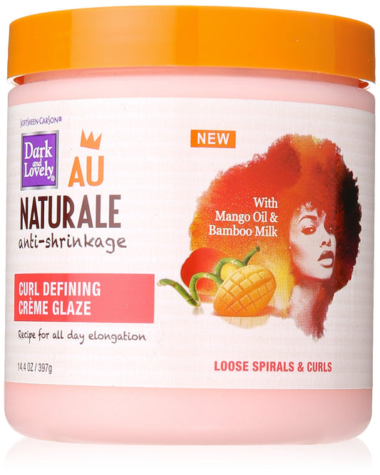 SoftSheen-Carson Dark and Lovely Au Naturale Anti-Shrinkage Curly Hair Products, Curl Defining Creme Glaze, Mango Oil and Bamboo Milk, Defines Loose