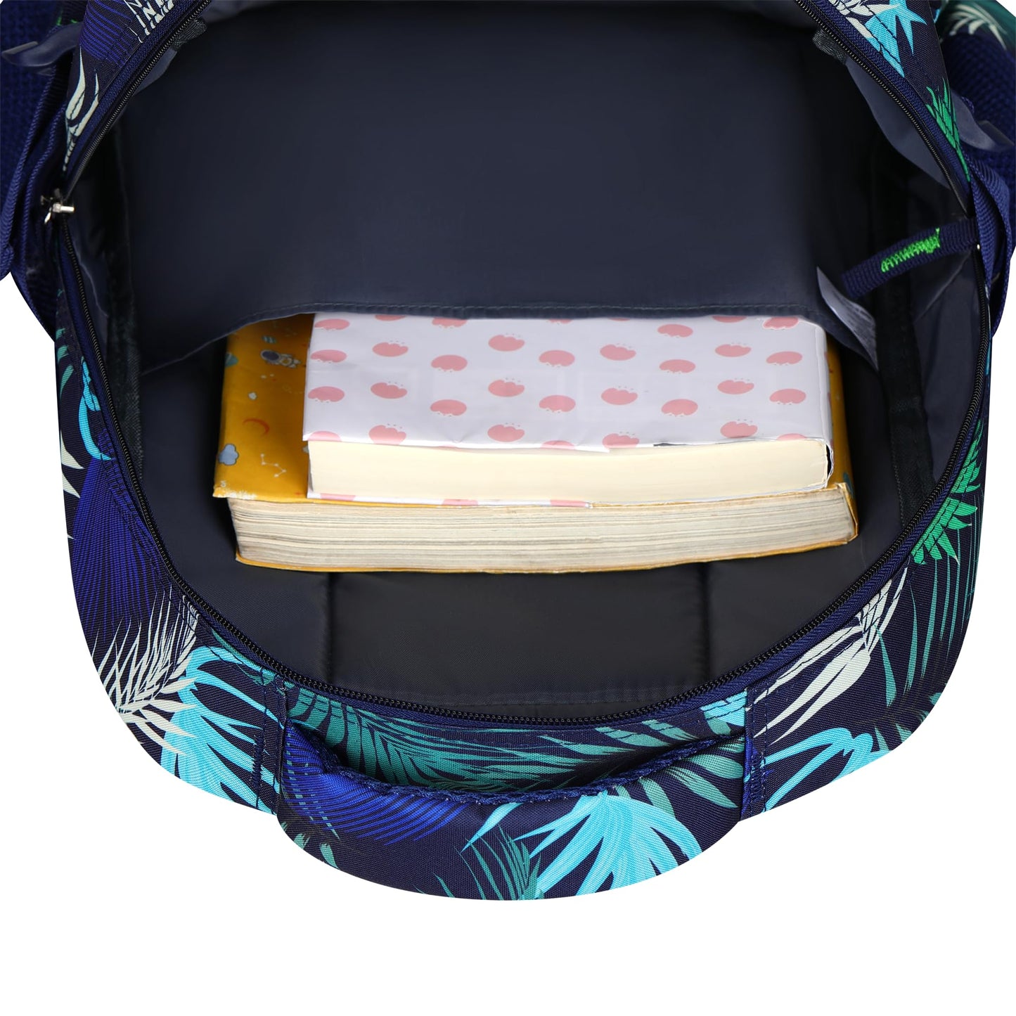 MYGOO Tropical Kids Backpack for Girls | 17" Heart Blue | Grove Collection | Designed for School-Aged Children