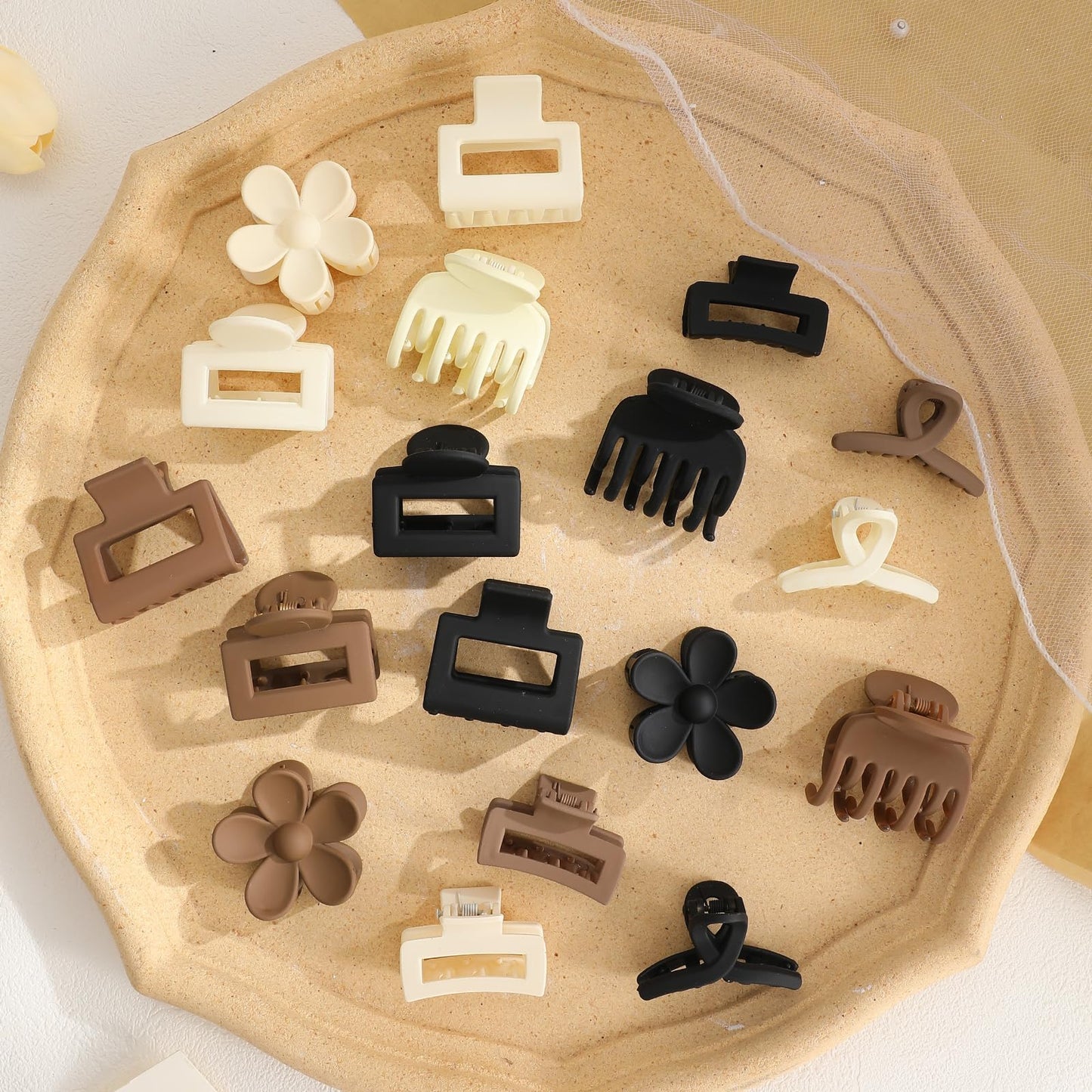 Drnytunk 18Pcs Medium Hair Clips for Women Girls - Matte Love, Triangle, Ribbon and Semicircle Styles for Thin/Thick Hair, Cute Nonslip Accessories Beauty and Personal Care Drnytunk