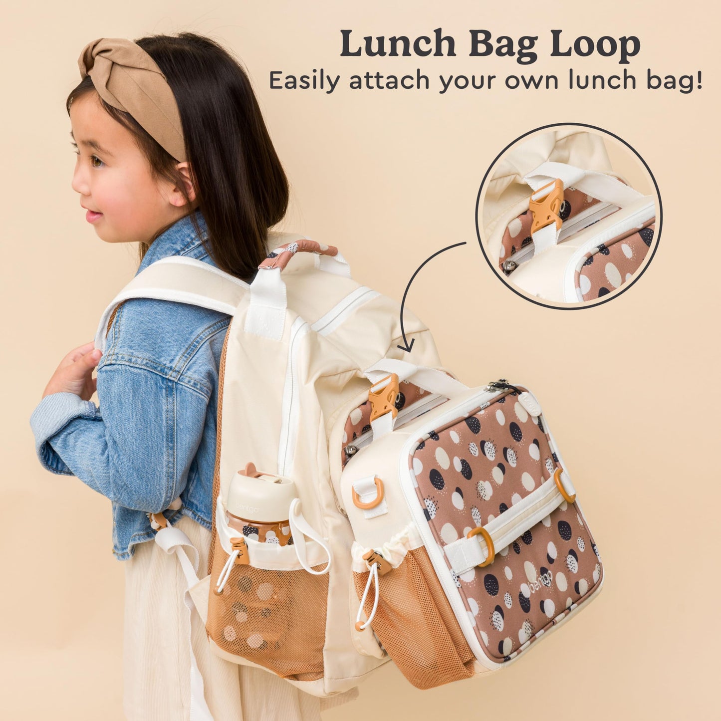 Bentgo Kids Backpack (Whimsy & Wonder Collection) - Lightweight 14’’ for School, Travel & Daycare - Ideal for Kids 4+, Durable & Water-Resistant, Roomy Interior, Loop for Lunch Bag (Spots & Dots)