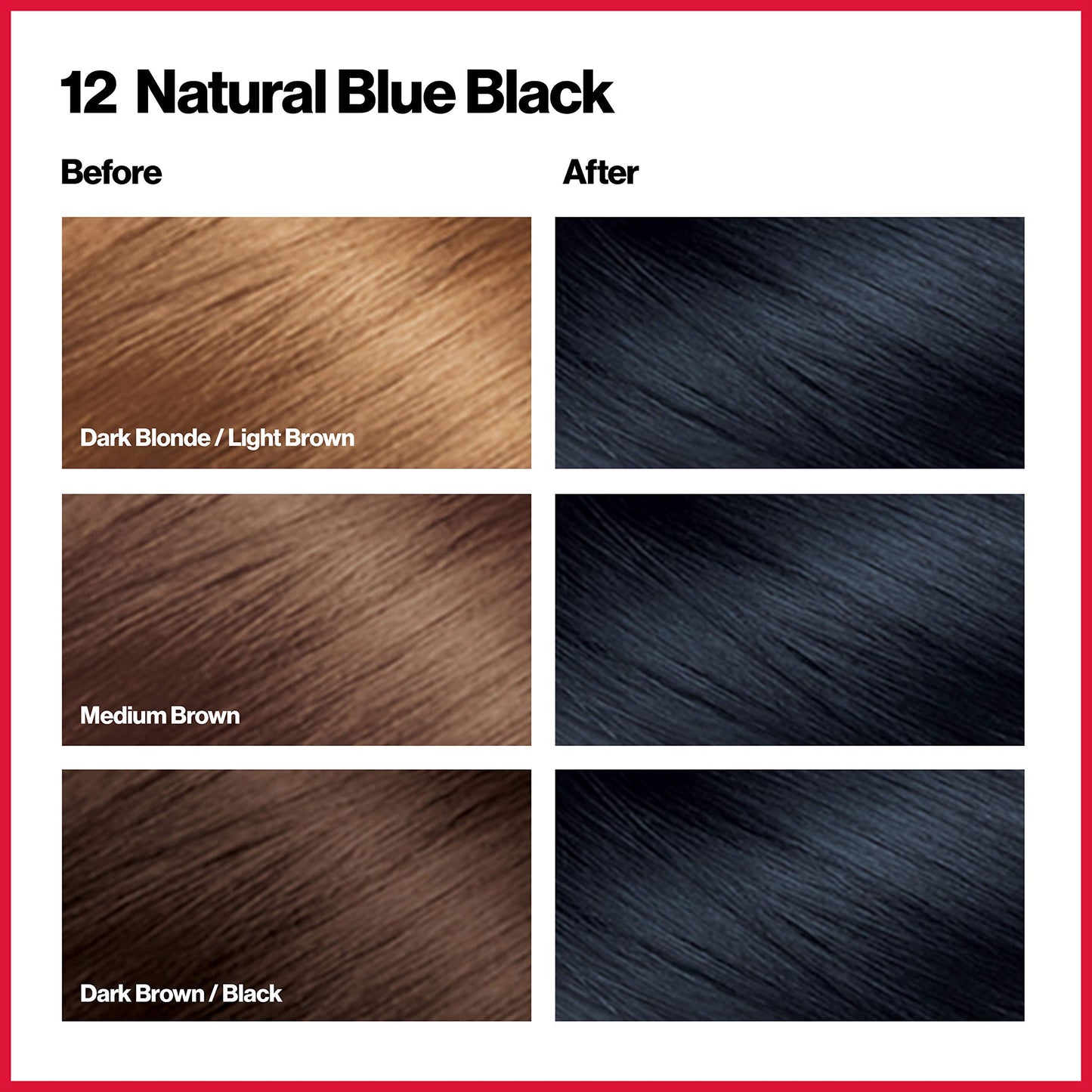 Revlon Permanent Hair Color, Permanent Hair Dye, Colorsilk with 100% Gray Coverage, Ammonia-Free, Keratin and Amino Acids, 12 Natural Blue Black, 4.4