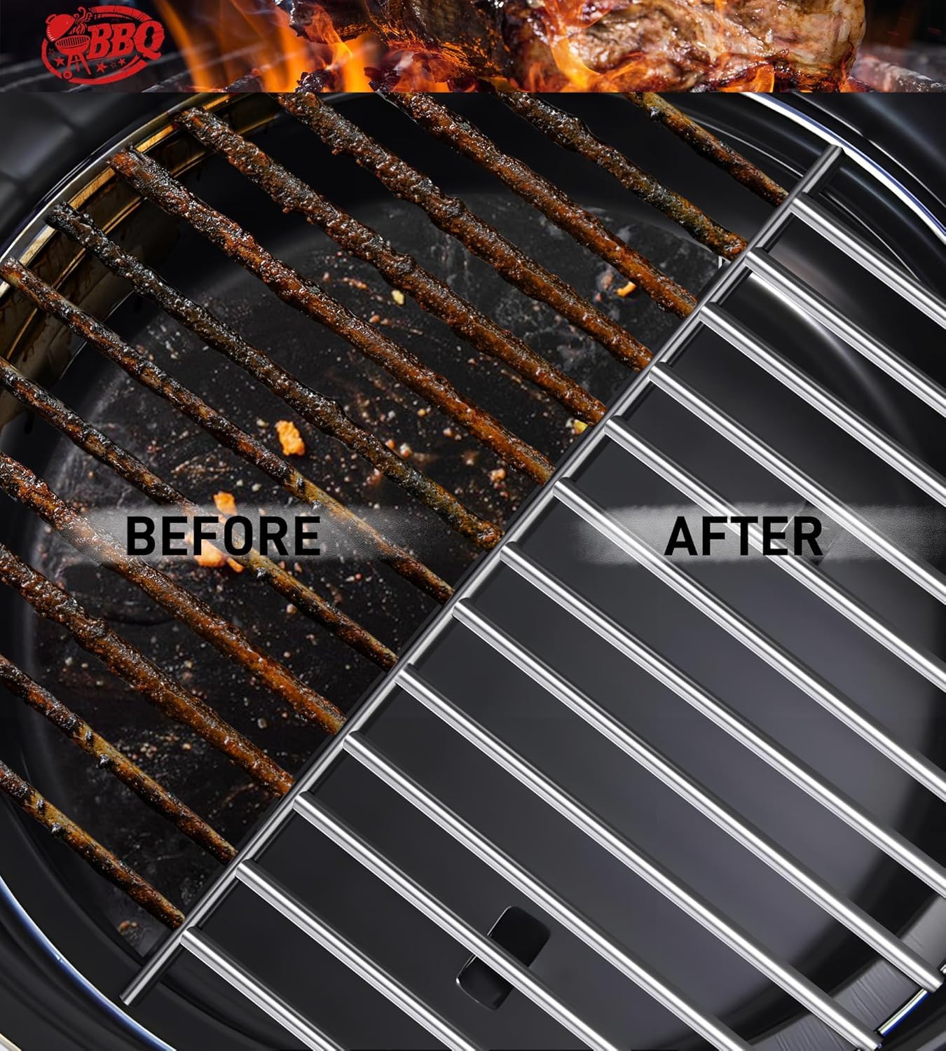 TNTOR 18" Grill Brush with Scraper – Adjustable Handle BBQ Cleaner for Gas, Charcoal & Smoker Grills, Great Gift for Dad