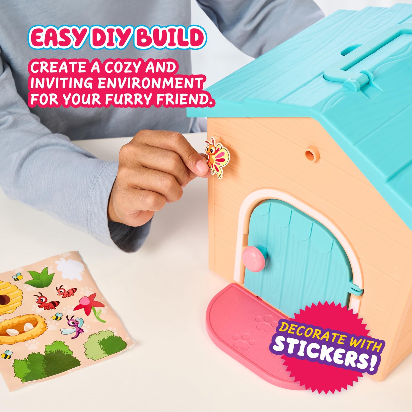 Little Live Pets My Puppy's Home Mini Playset, Orange, Play Dog with Building Dog House Toys, Customizable Puppy Plush Toy for Kids of Ages 5+