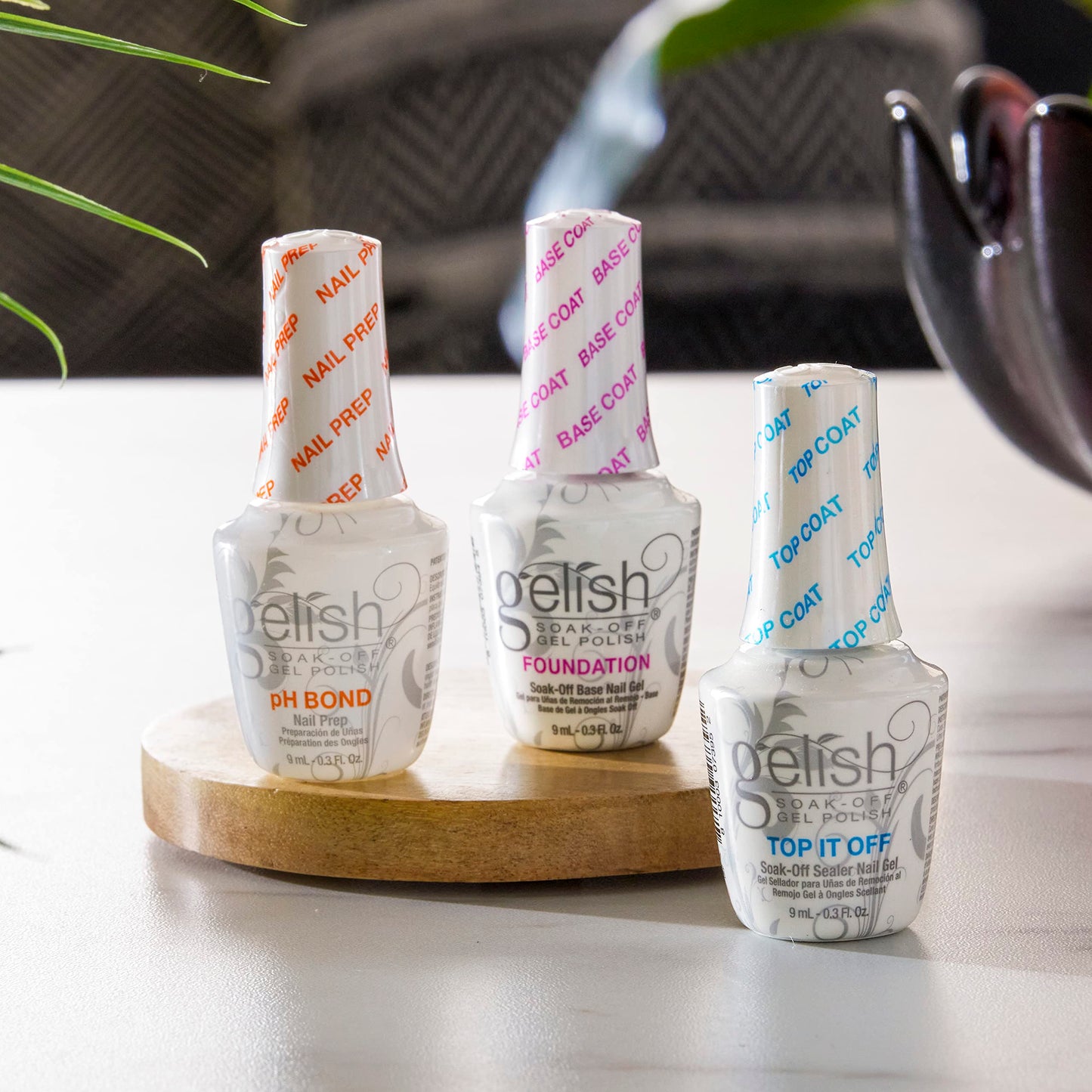 Gelish Mini Terrific Trio Collection 9 mL Soak Off Gel Nail Polish Kit with pH Bond, Foundation Base, and Top It Off Beauty & Personal Care Gelish