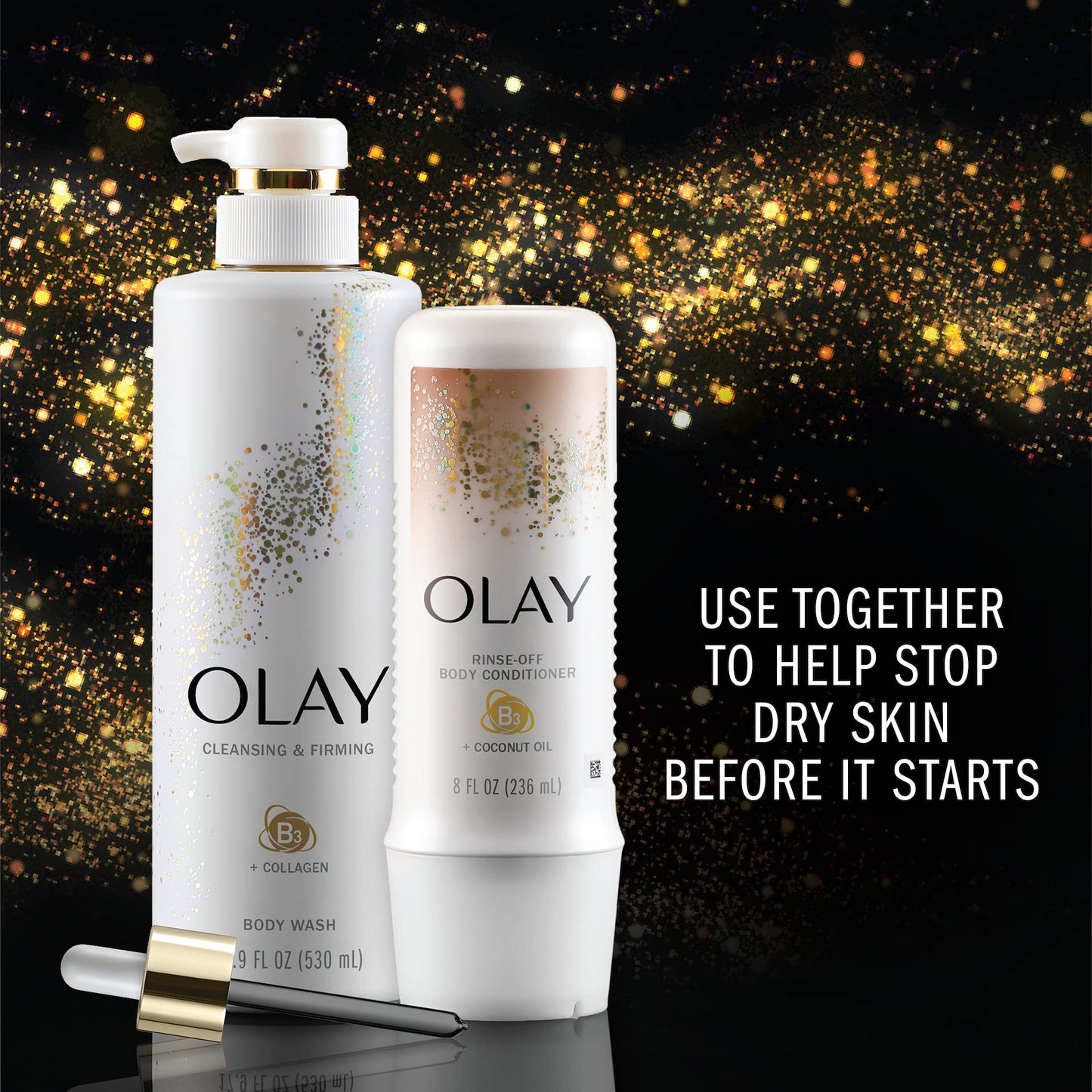 Olay In-Shower Rinse-Off Body Conditioner for Dry Skin with B3 and Coconut Oil for Lasting Hydration, 8 Fl Oz (Pack of 6)
