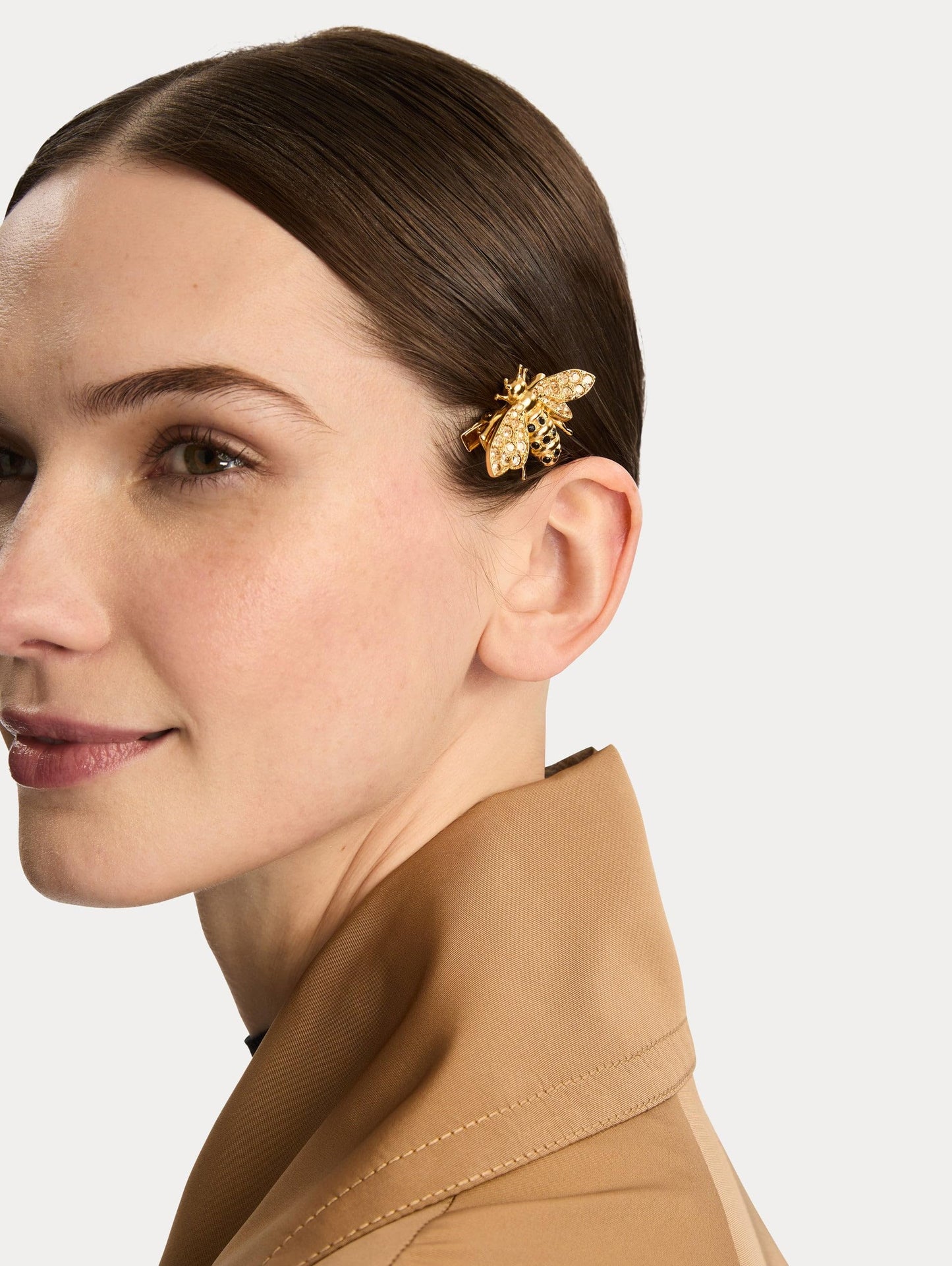Oscar de la Renta, Bee Hair Clip, One Size, Golden Shadow