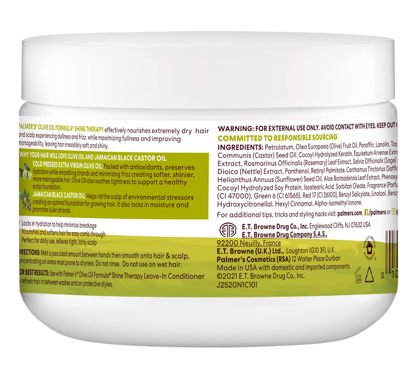 Palmer's Olive Oil Formula Gro Therapy Jar 8.80 oz (Pack of 5)