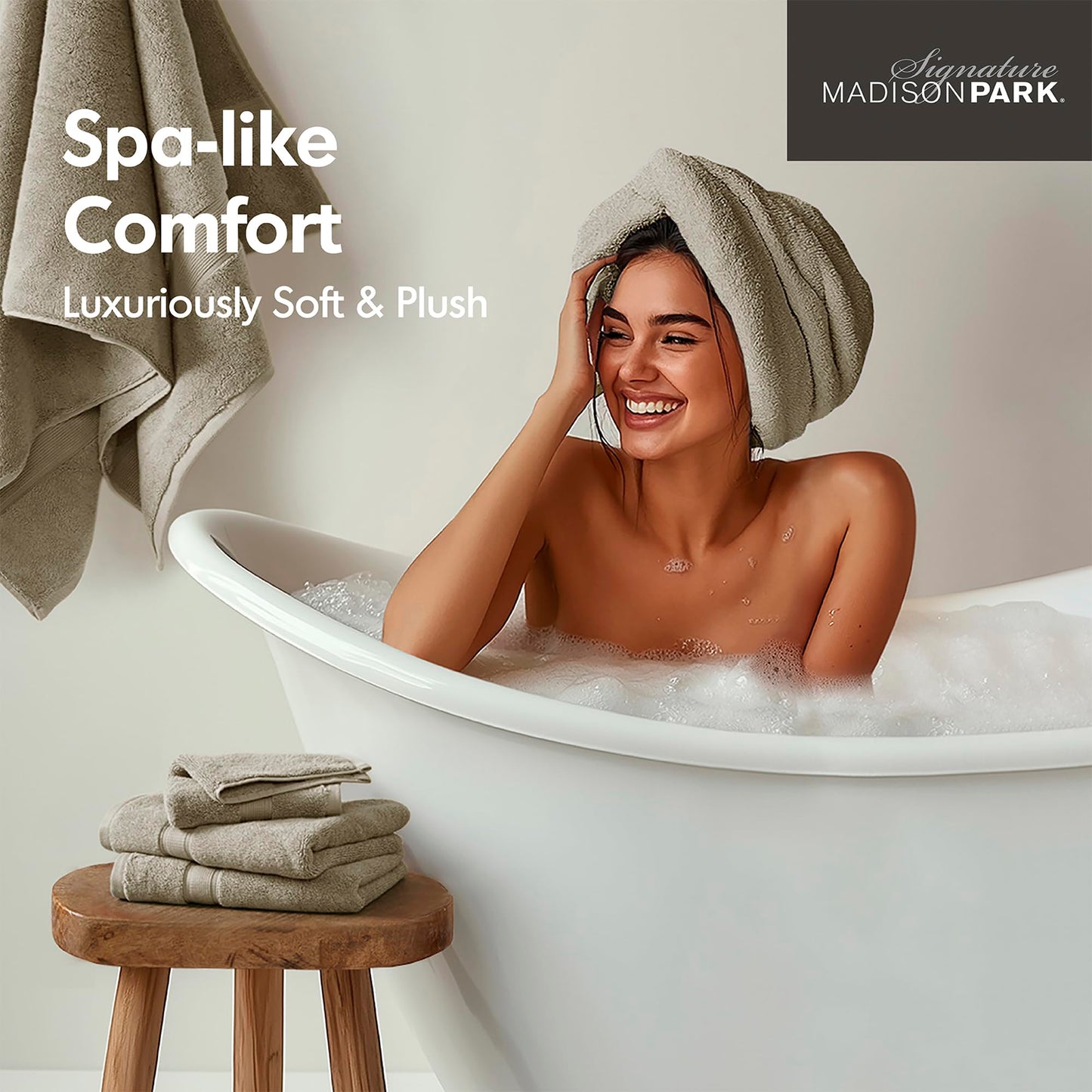 Madison Park 800GSM Bathroom Towel Set of 8 100% Cotton Bath Towel Set for Bathroom Luxurious Highly Absorbent 2 Bath Towels 2 Hand Towels 4…