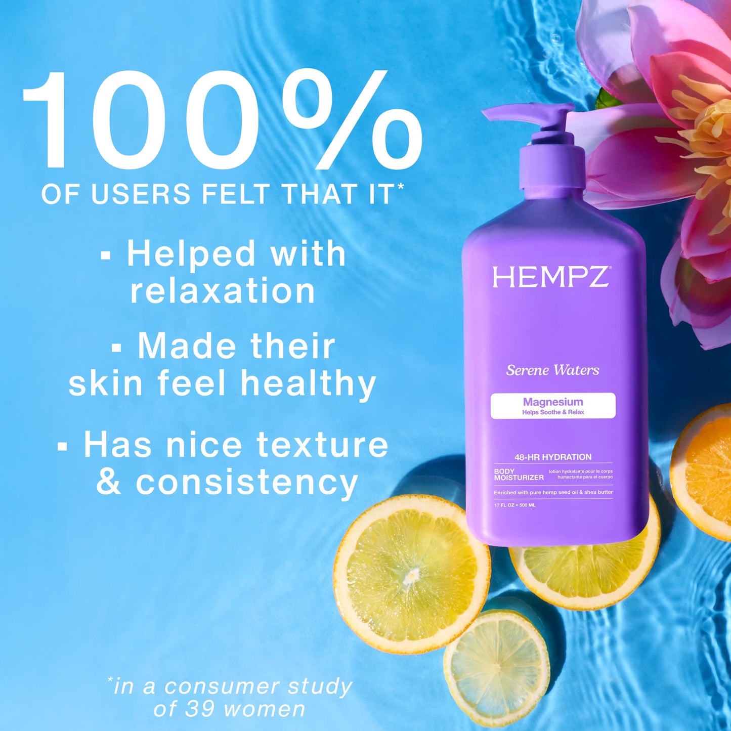Hempz Magnesium Body Lotion for Sleep & Relaxation, Hydrating Lotion with Arnica, Electrolytes & Shea Butter, Calming Nighttime Moisturizer for Muscle