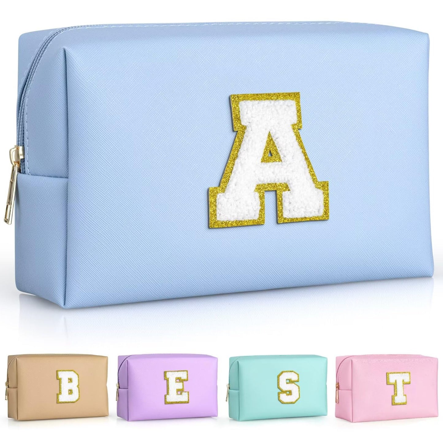 TOPEAST Personalized Makeup Bags for Women, Chenille Letter Pouch Cosmetic Bag with Zipper, Travel Toiletry Bag, Monogrammed Birthday Gift Beauty and Personal Care TOPEAST Default Title