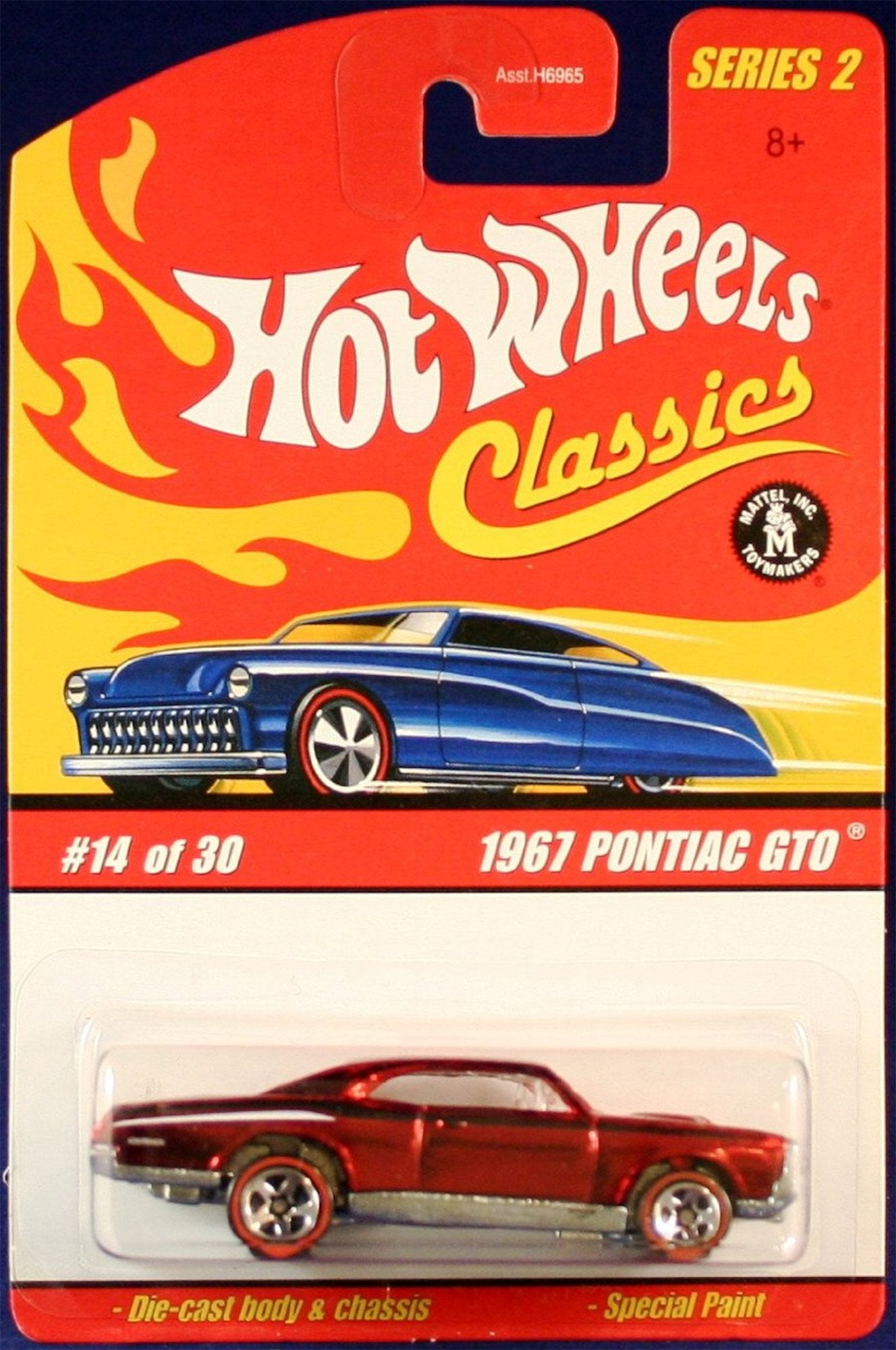 HOT WHEELS 2005 14 of 30 purple 1967 PONTIAC GTO RED LINE CLASSICS SERIES 2 1:64 SCALE DIE-CAST BODY/CHASSIS SPECIAL PAINT