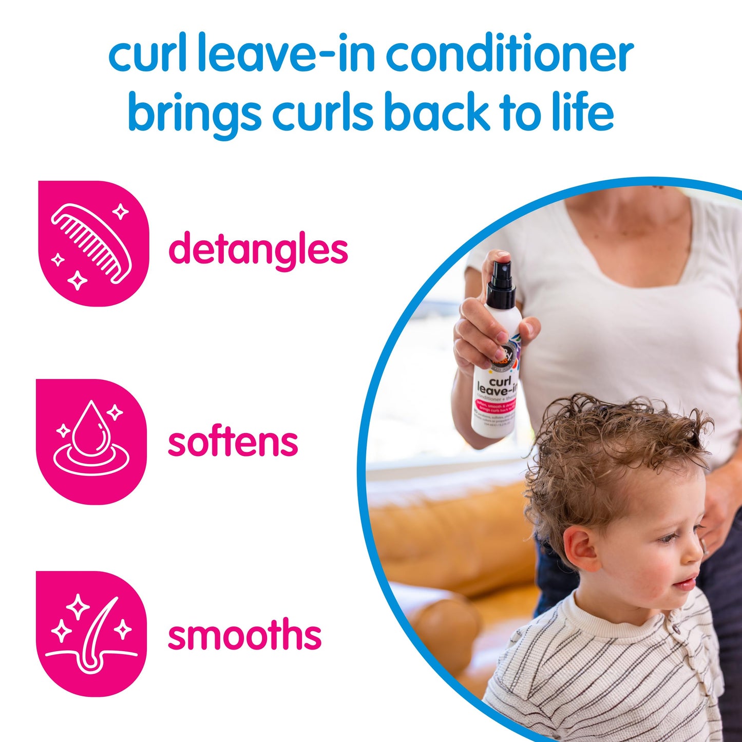 So Cozy Leave In Conditioner Spray (8 Fl Oz) Paraben-Free Detangler for Kids' Curly Hair, Deep Conditioner & Tangle-Free Curls, Gentle & Nourishing