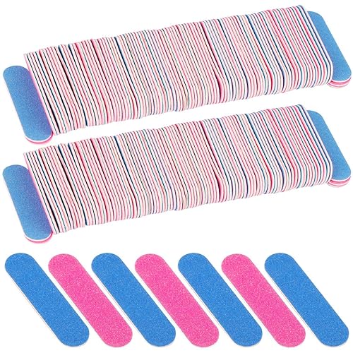 300 Pcs Mini Nail Files Double Sided Emery Boards Small Disposable Nail Files Bulk Manicure Pedicure Tools for Men, Women, Kids- 2 Inch