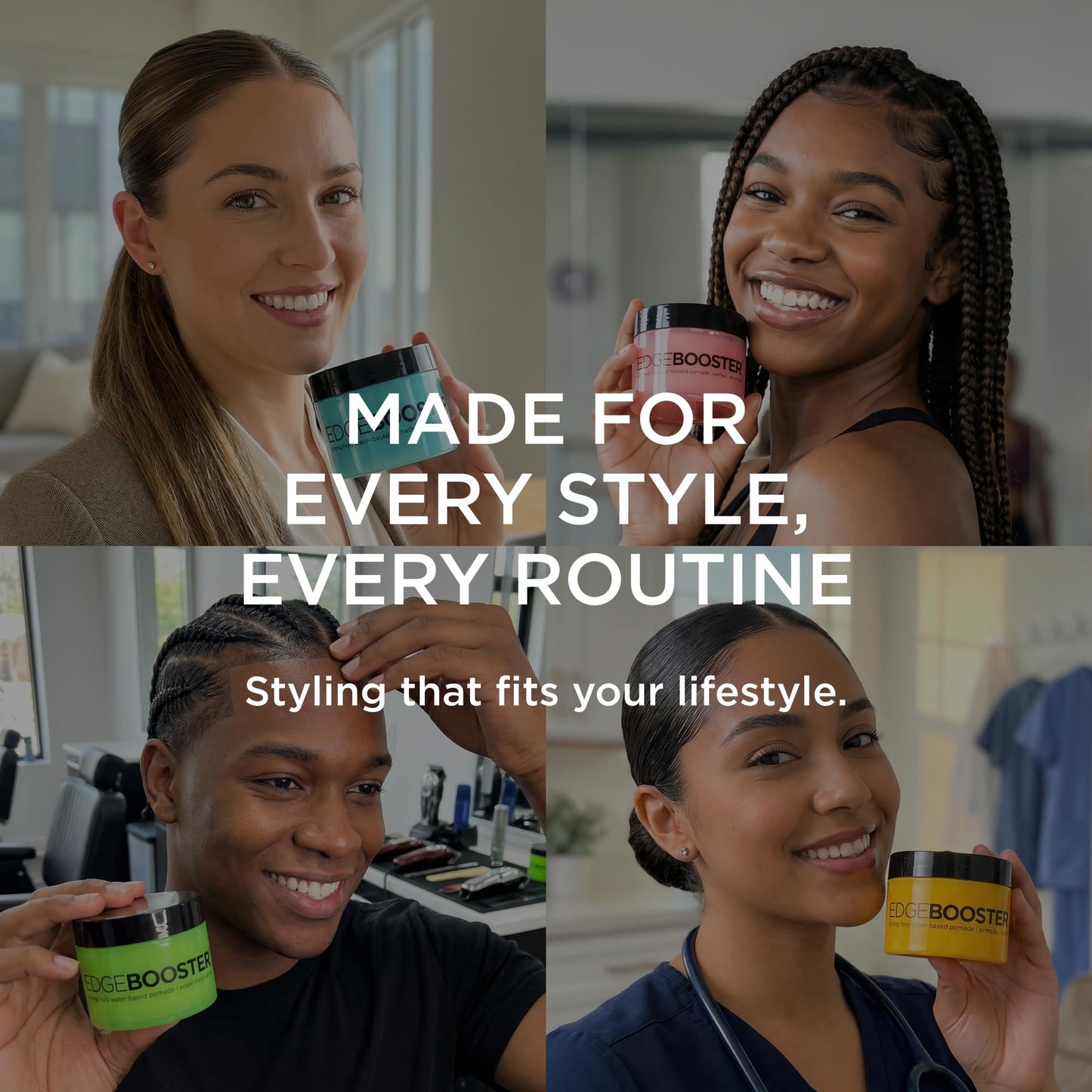 Style Factor Edge Booster Strong Hold Water-Based Pomade | Formulated with Argan Oil for Moisture & High Shine | Long Lasting Edge Control Gel |