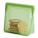 Stasher Premium Silicone Reusable Food Storage Stand-Up Bag Mega, Green, Microwave, Sous Vide, Dishwasher, Oven and Freezer Safe, BPA Free…