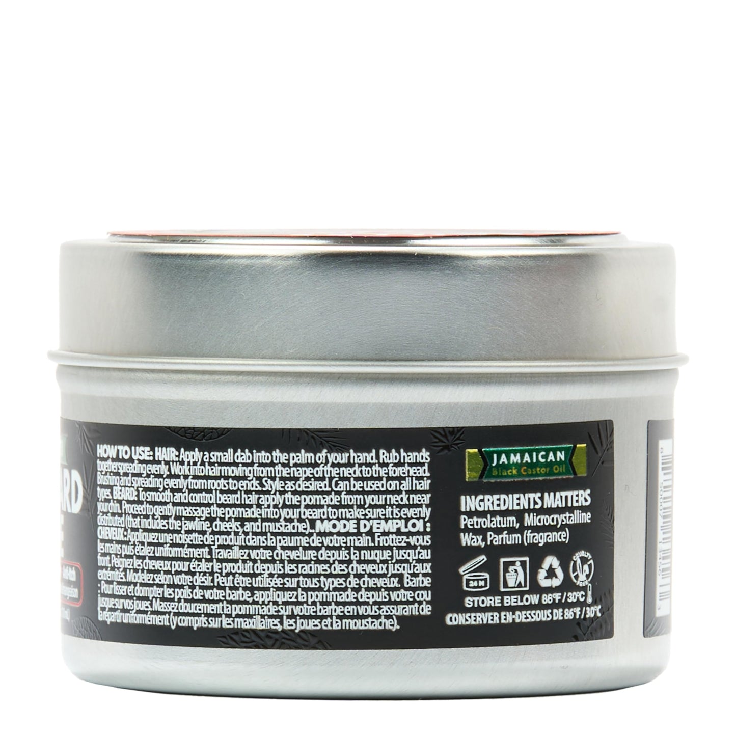 Tropic Isle Living Strong Roots Men Beard + Hair Pomade - Extreme Hold & High Shine for Styling and Grooming, Flake Free, Itch Relief, Natural